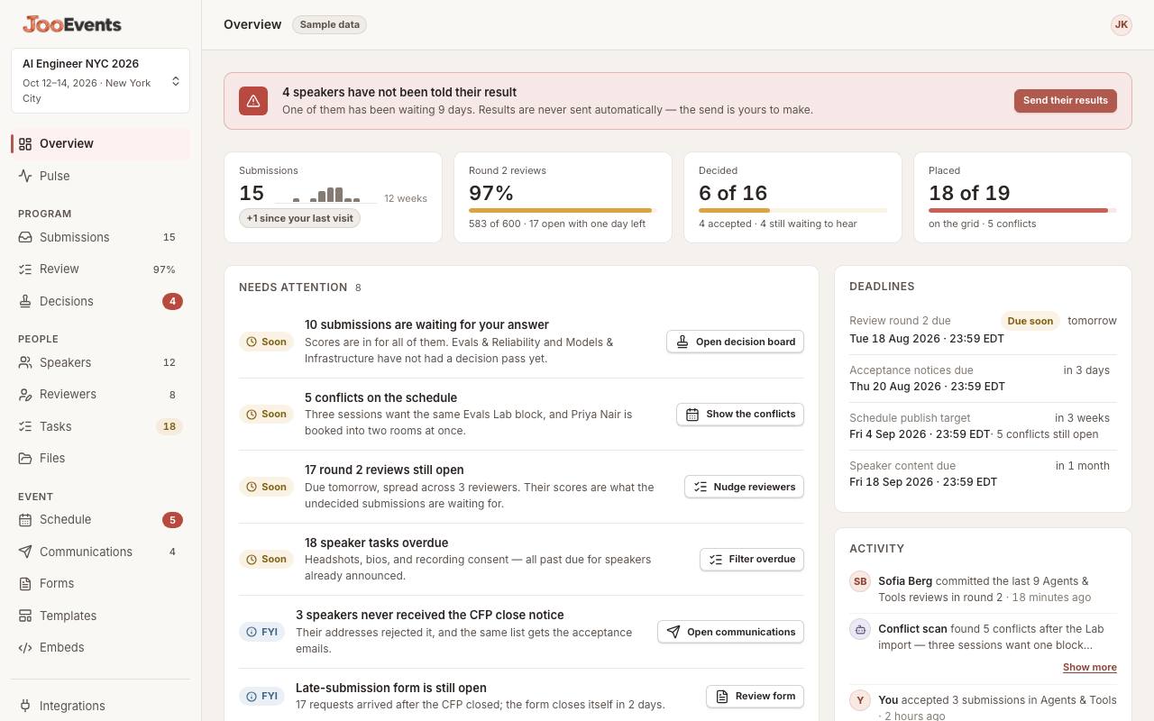 Homepage thumbnail for Jooevents Demo