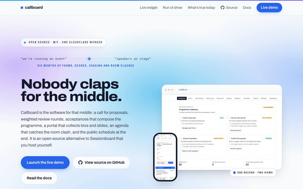 Homepage thumbnail for Callboard