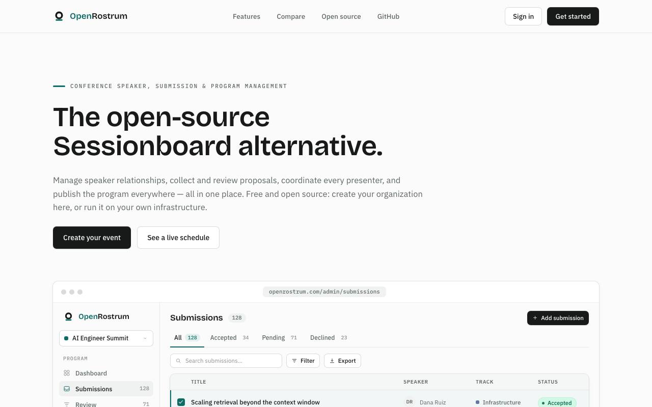 Homepage thumbnail for OpenRostrum